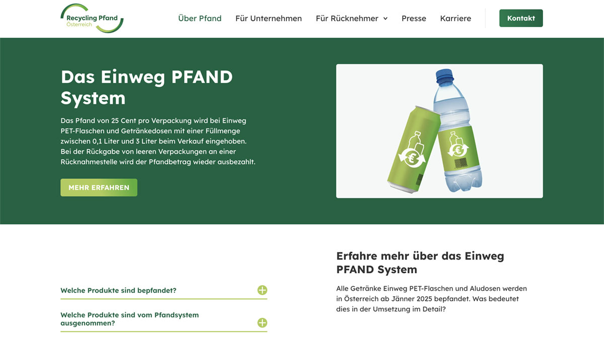Recycling Pfand Österreich